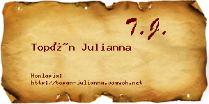 Topán Julianna névjegykártya